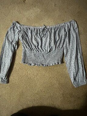 Arizona Jean Co Women's Crop Top Blouse In Flora Splatter Pattern XL